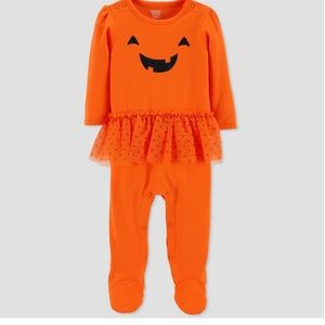 CARTERS Baby Girls' Halloween Pumpkin Tutu Sleeper